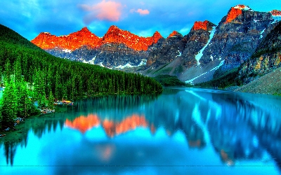 nice lake and mountains background